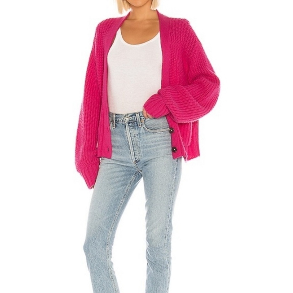 Pam & Gela Boxy Hot Pink Cardigan